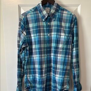 Brooks Brothers Regent fit, Men's Blue Plaid Shirt